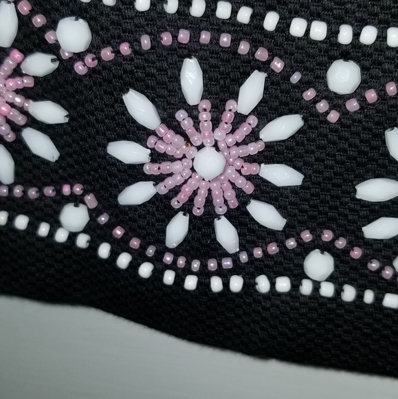 Black jacket with white/ pink bead embellishments - Picture 4 of 4